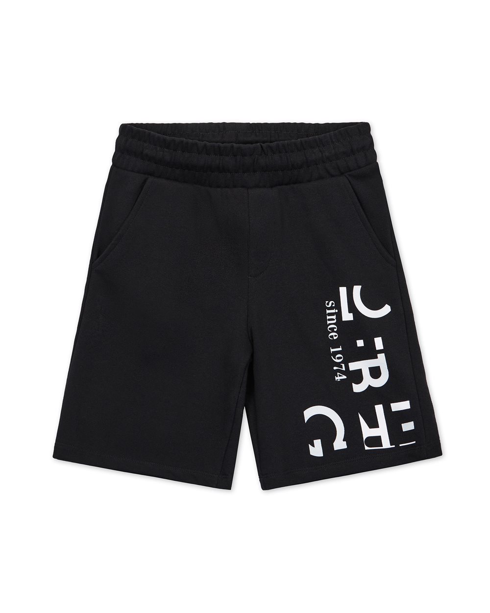 Black Bermuda shorts with contrasting white writing - Iceberg - Official Website