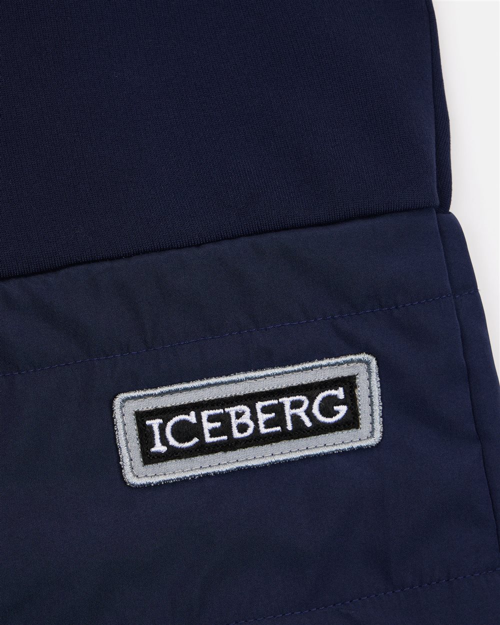 Blue Bermuda shorts with white Iceberg logo on the side - Iceberg - Official Website
