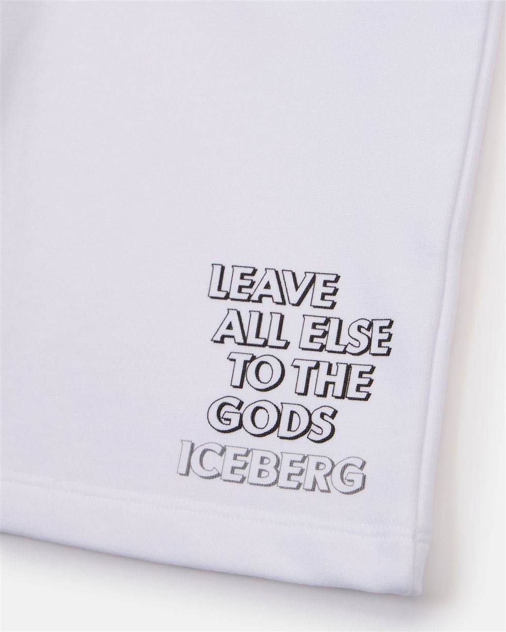White Bermuda Shorts with Contrasting Logo - Iceberg - Official Website