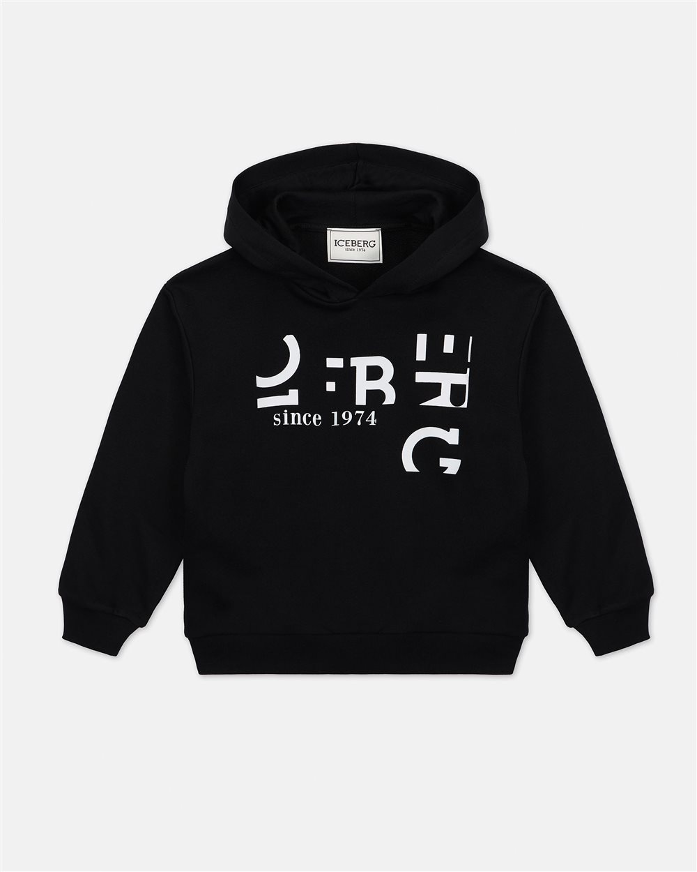 Black hoodie with contrasting lettering - Iceberg - Official Website