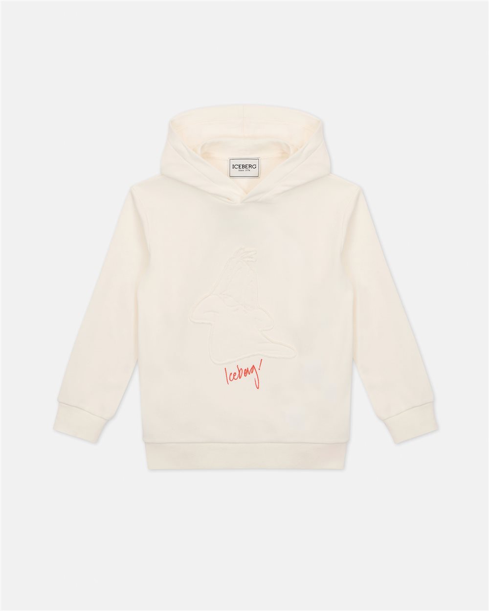 Cream hoodie with small Iceberg logo on the front - Iceberg - Official Website