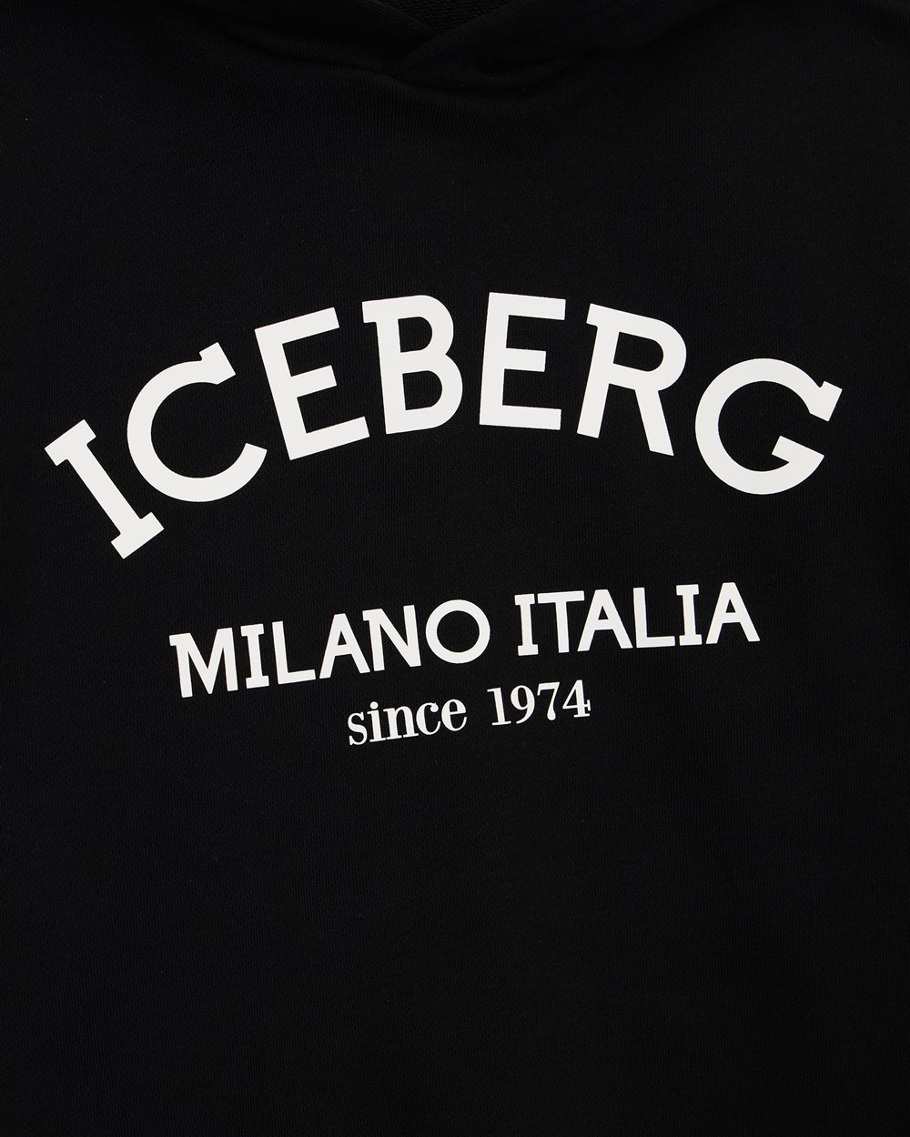 Black hoodie with institutional Iceberg logo on the front - Iceberg - Official Website