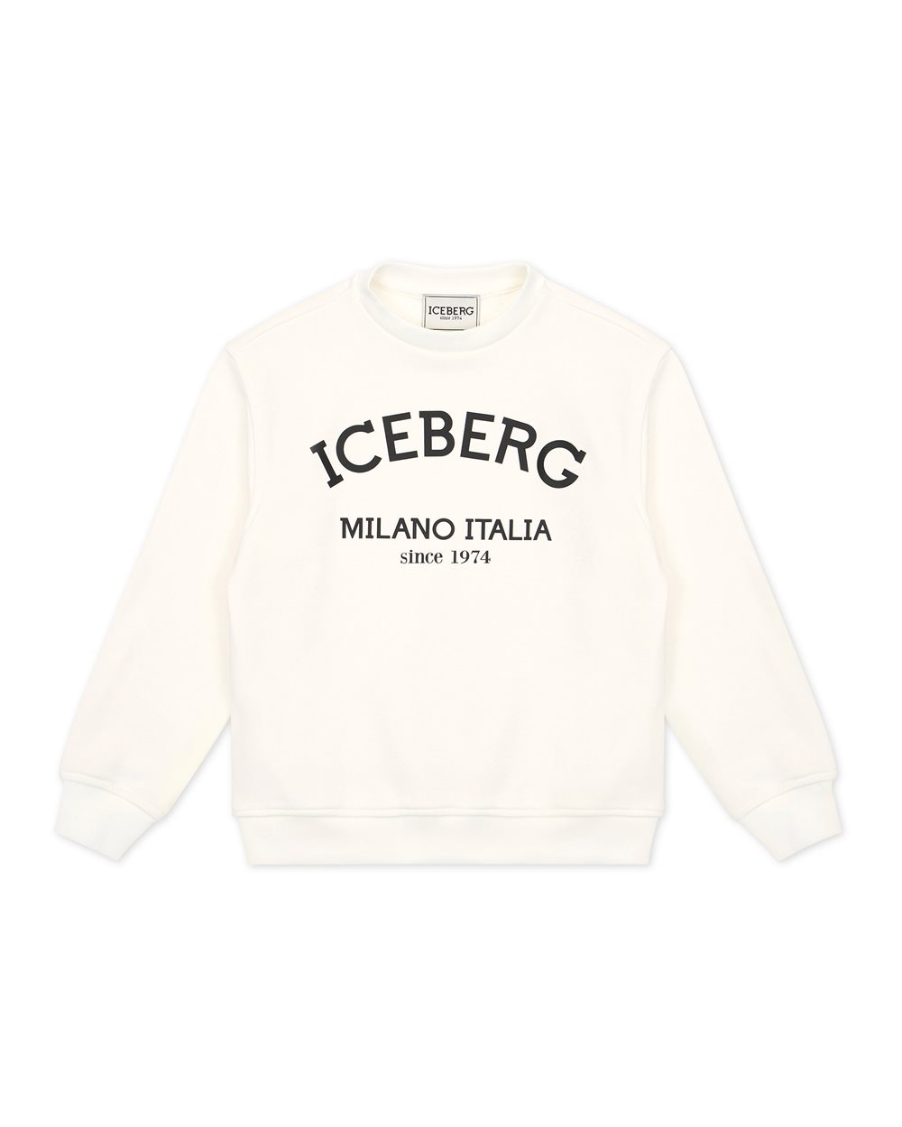 Felpa color crema girocollo con logo Iceberg istituzionale sul davanti - Iceberg - Official Website