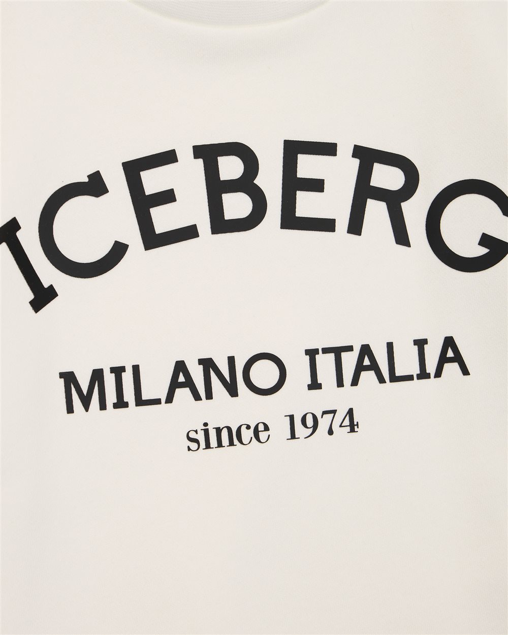 Cream-colored crewneck sweatshirt with institutional Iceberg logo on the front - Iceberg - Official Website