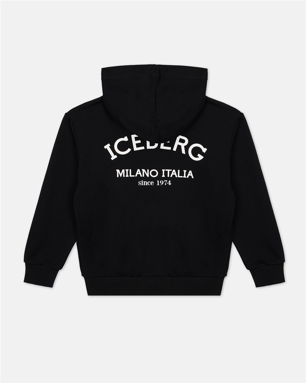 Felpa nera girocollo con logo Iceberg istituzionale sul davanti - Iceberg - Official Website