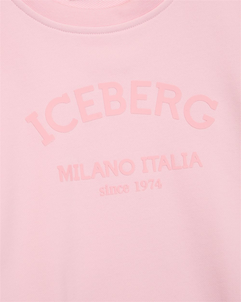 Blush crewneck sweatshirt with tone-on-tone Iceberg institutional logo - Iceberg - Official Website