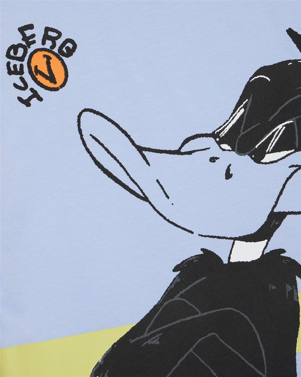 T-shirt girocollo in cotone turchese con stampa Daffy Duck - Iceberg - Official Website