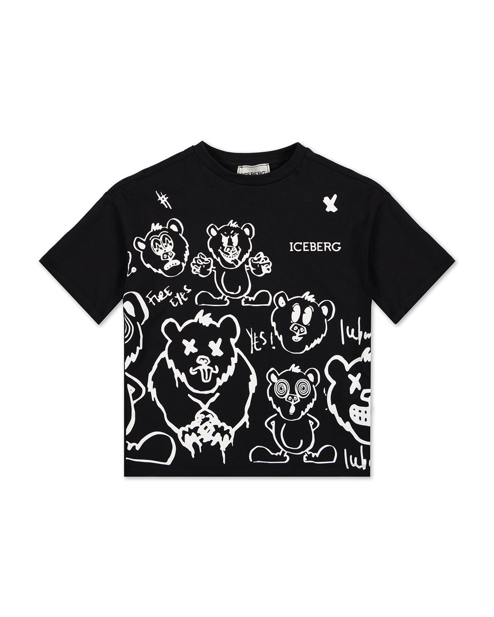 Classic Short Sleeve Black Cotton T-Shirt - Iceberg - Official Website