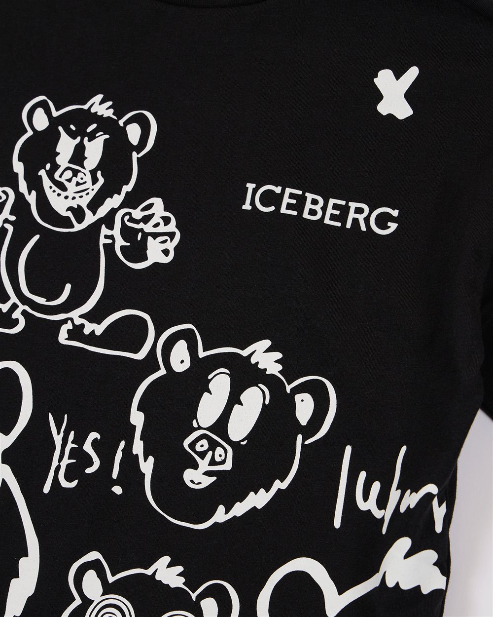Classic Short Sleeve Black Cotton T-Shirt - Iceberg - Official Website