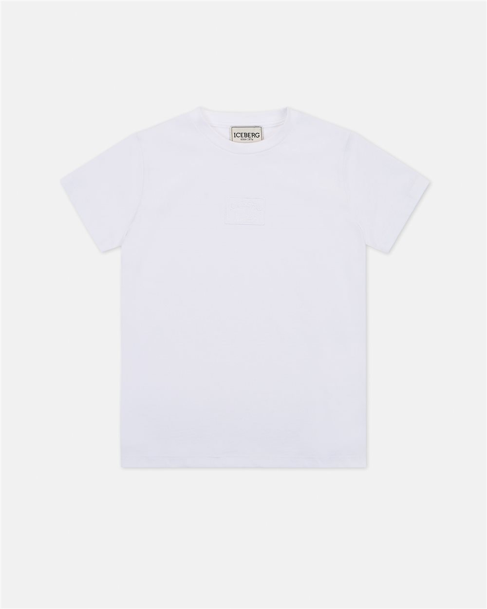 Classic Short Sleeve White Cotton T-Shirt - Iceberg - Official Website