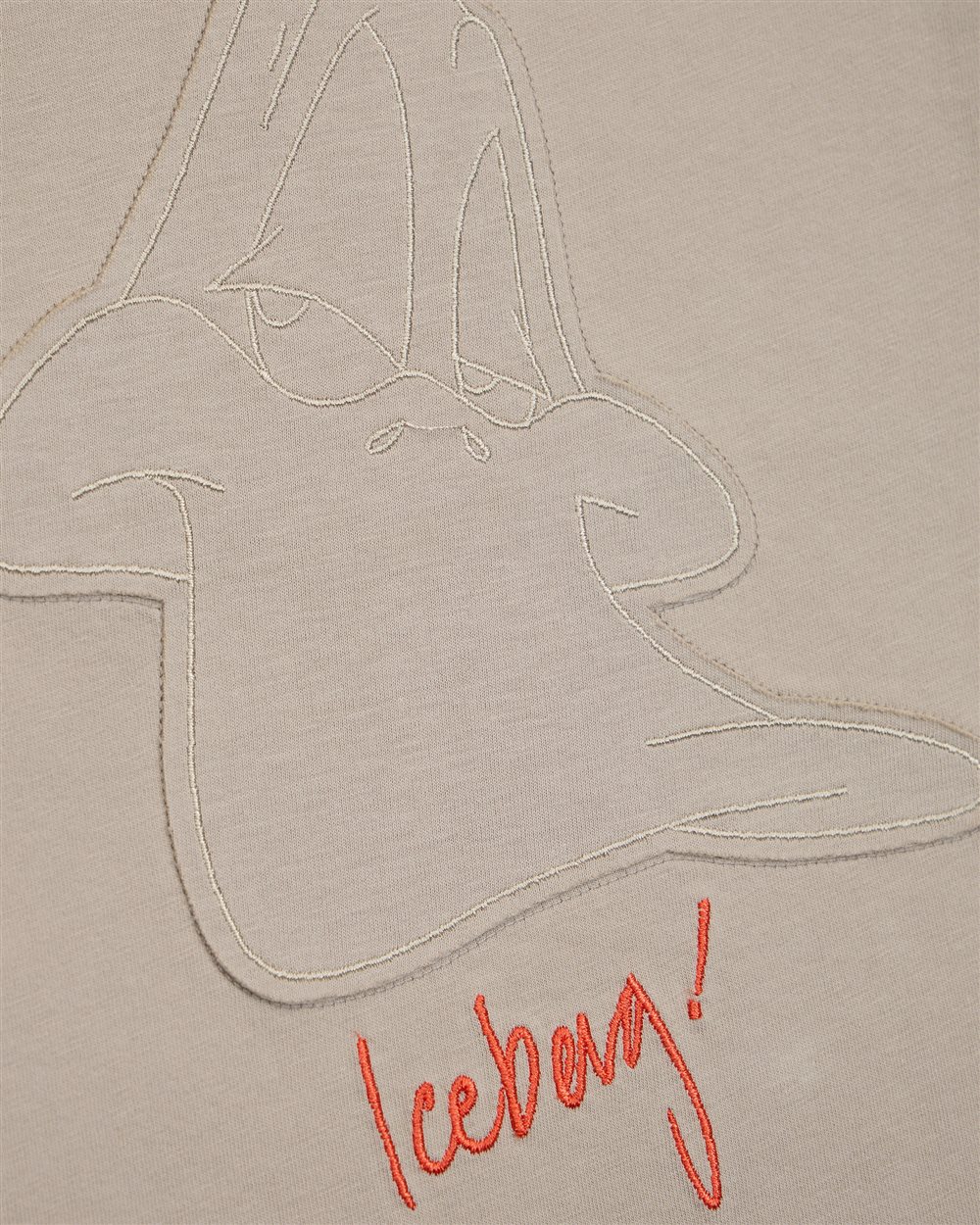 T-shirt di cotone a maniche corte color grigio degradabile con logo Iceberg a contrasto - Iceberg - Official Website
