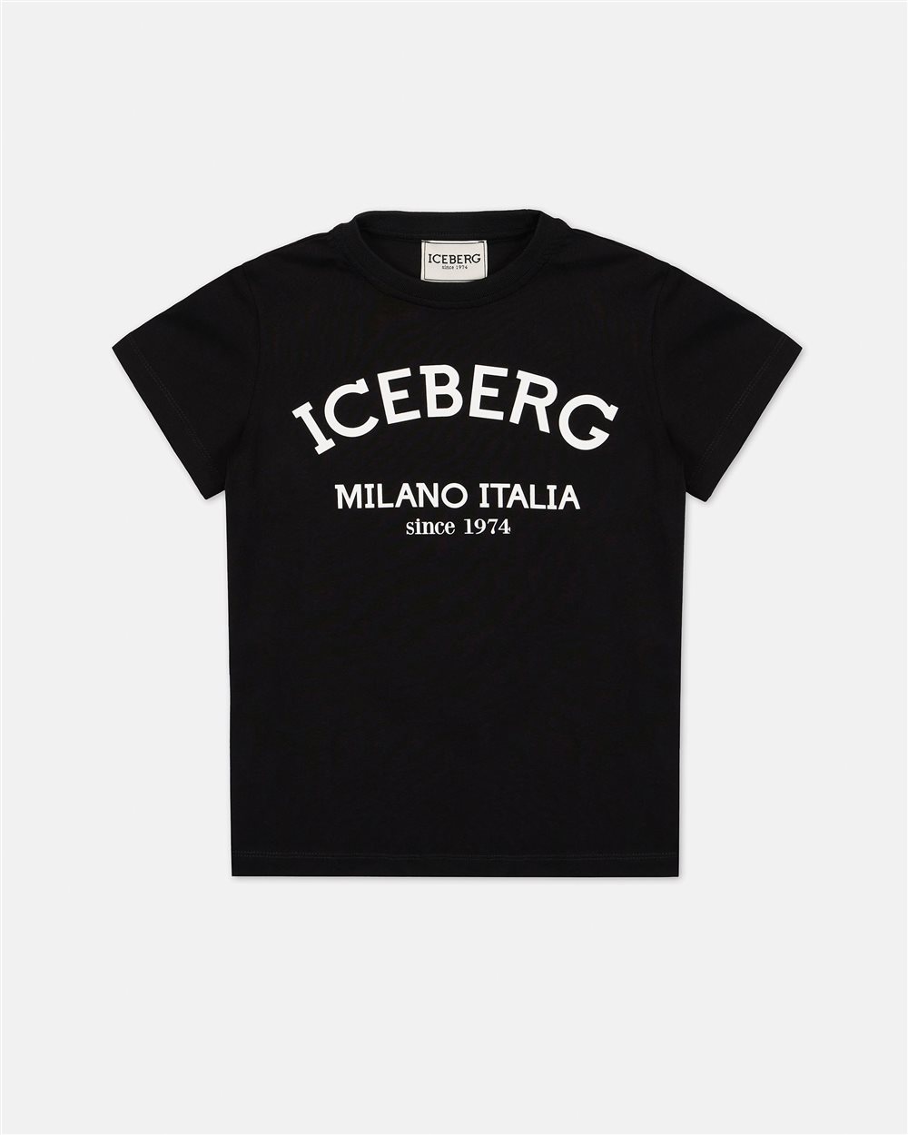 T-shirt nera con logo Iceberg istituzionale sul davanti - Iceberg - Official Website