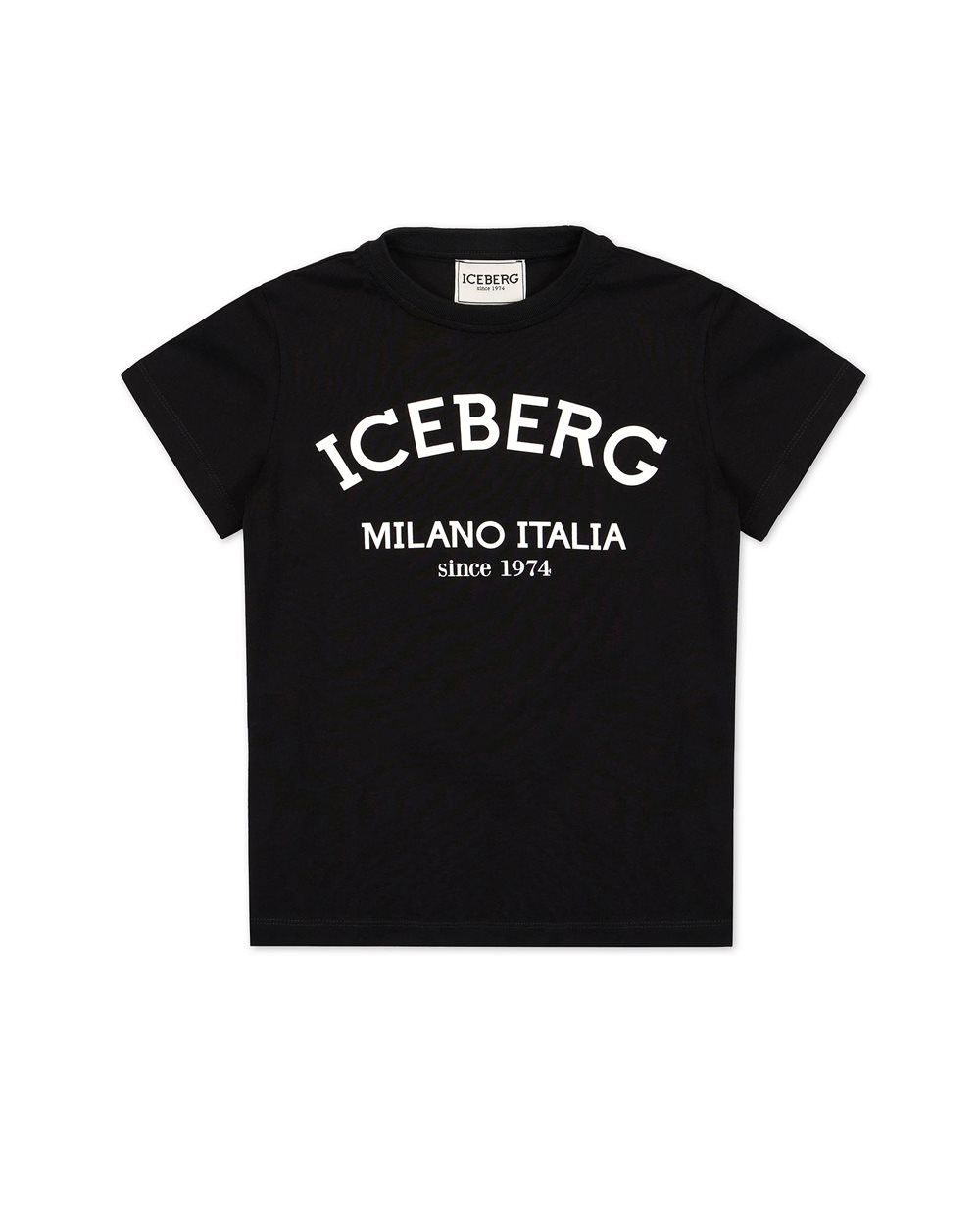 T-shirt nera con logo Iceberg istituzionale sul davanti - Iceberg - Official Website
