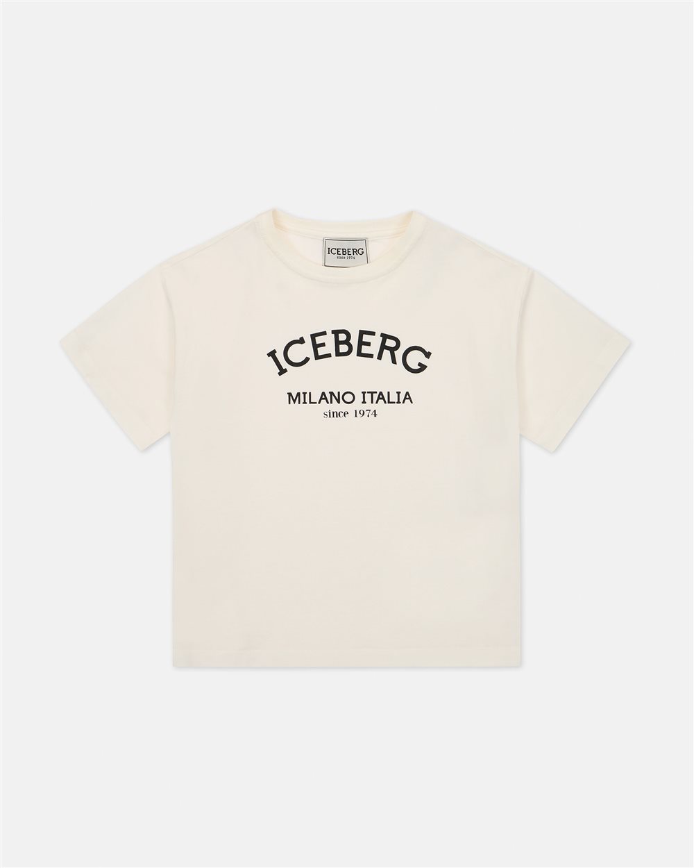 T-shirt color panna con logo Iceberg istituzionale sul davanti - Iceberg - Official Website
