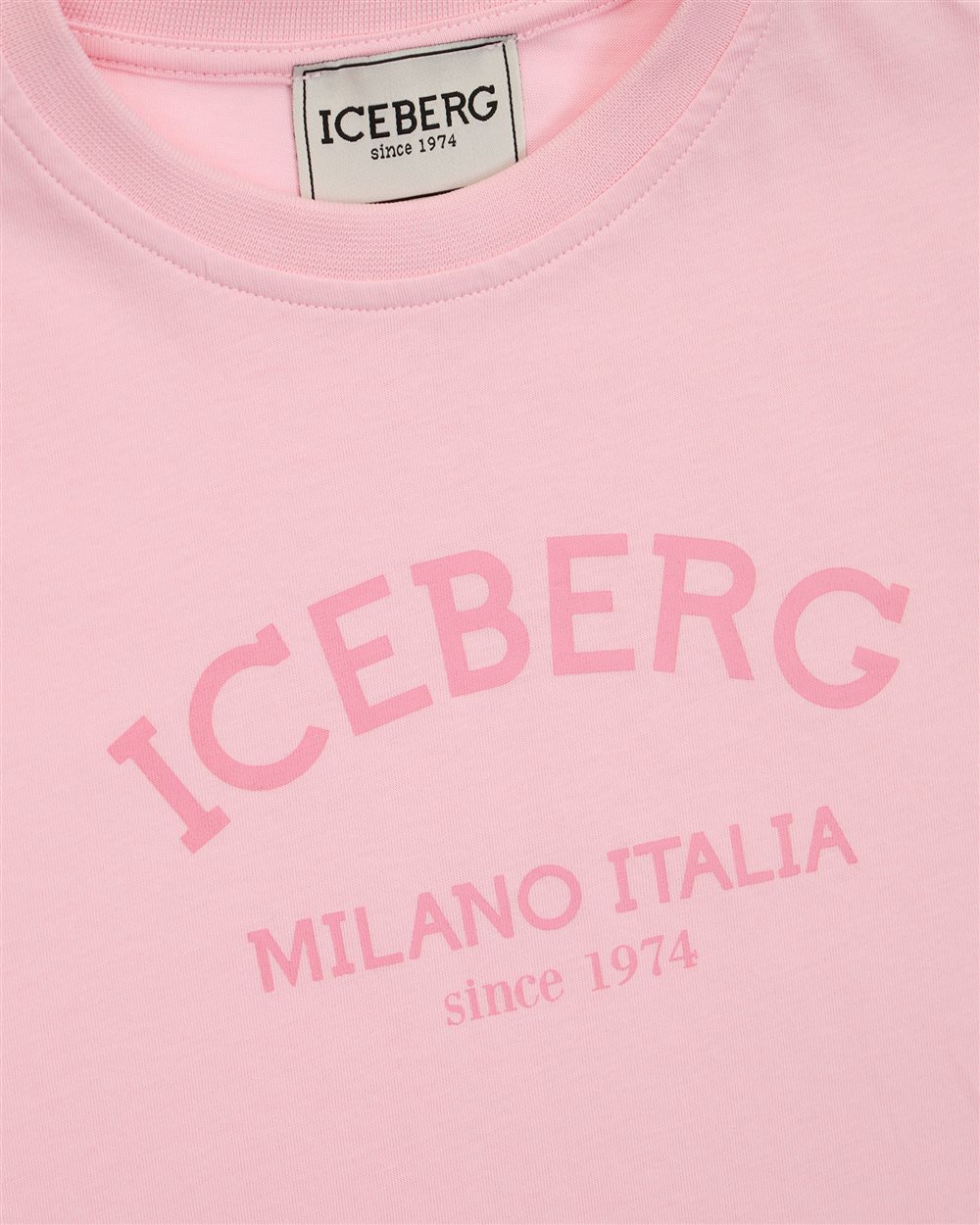 Blush colored T-shirt with institutional Iceberg logo on the front - Iceberg - Official Website
