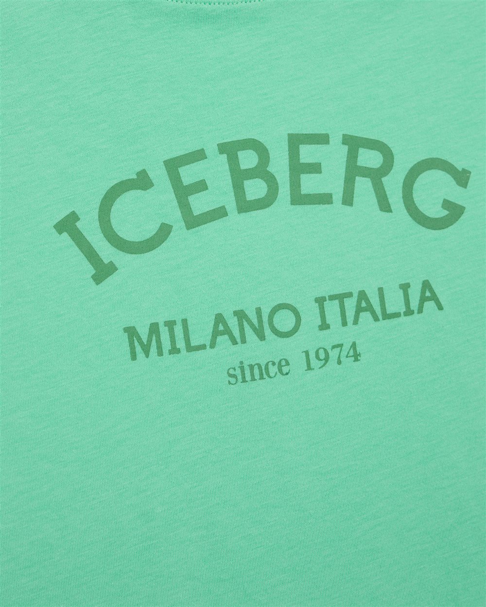 Mint colored T-shirt with institutional Iceberg logo on the front - Iceberg - Official Website