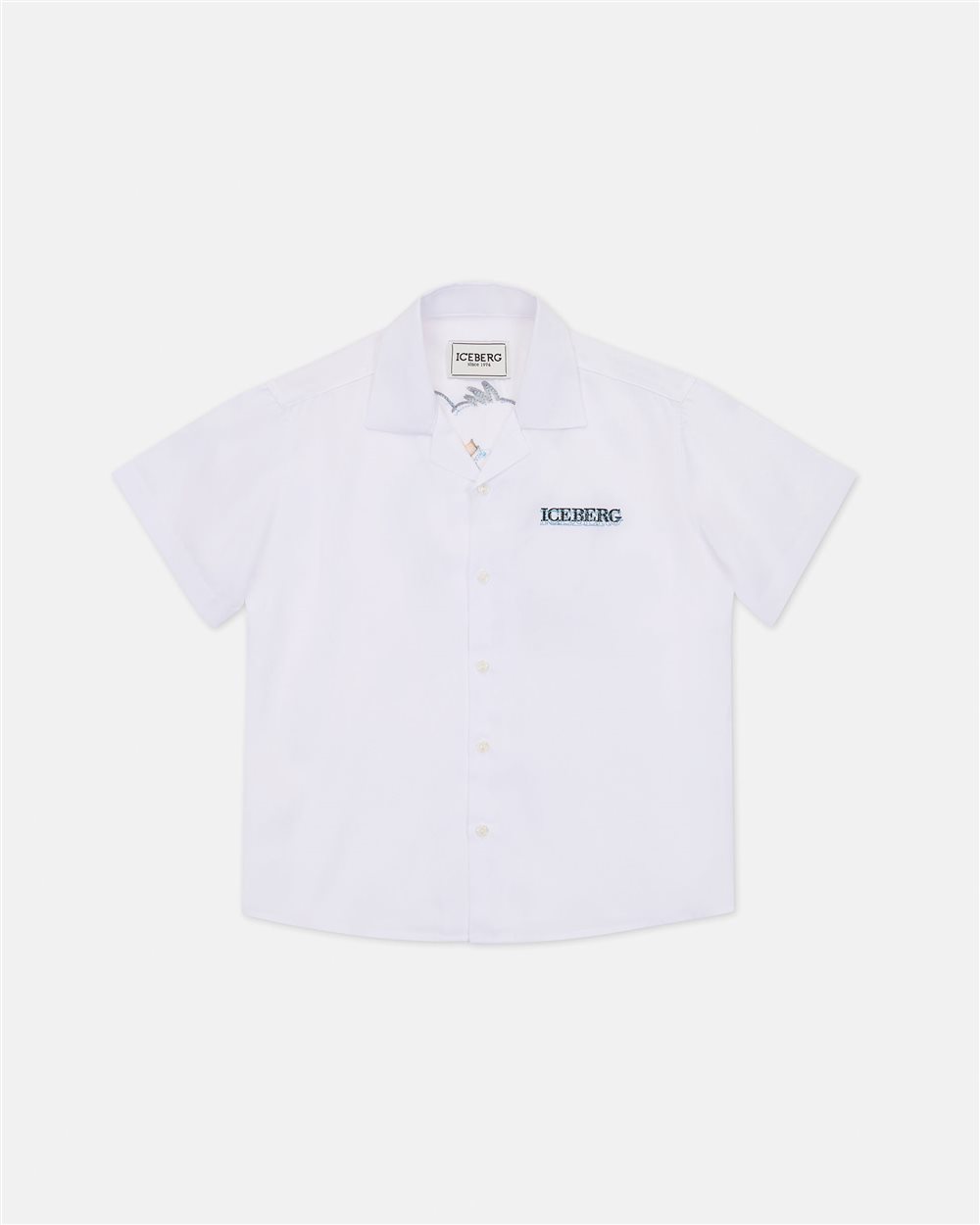 White cotton short-sleeved shirt with contrasting Iceberg logo on the heart - Iceberg - Official Website