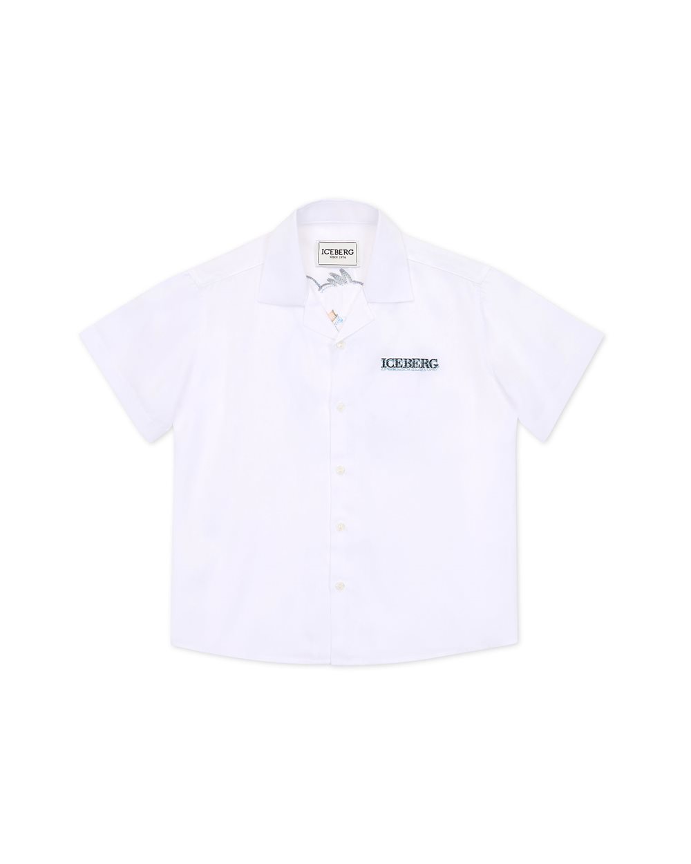 White cotton short-sleeved shirt with contrasting Iceberg logo on the heart - Iceberg - Official Website