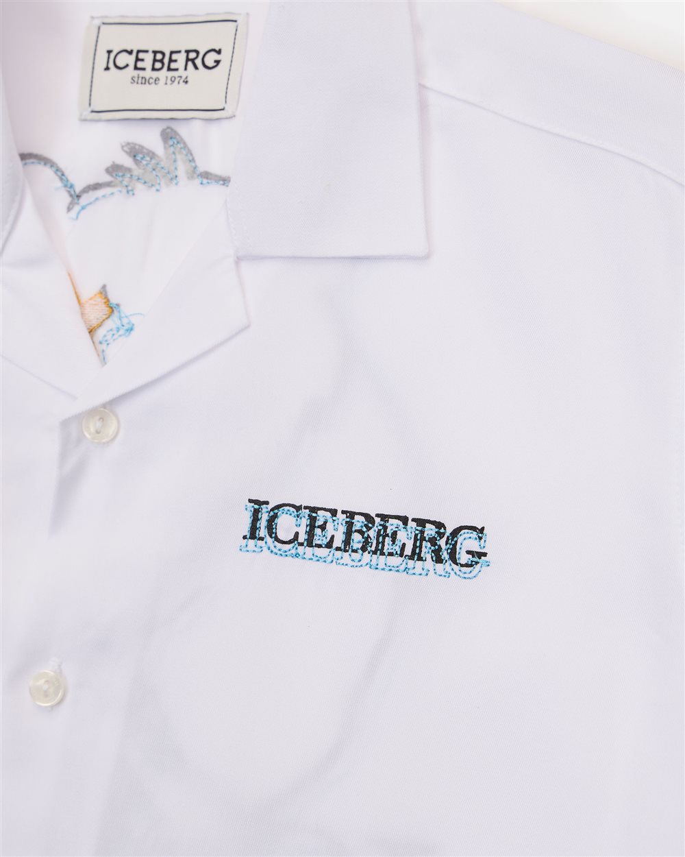 White cotton short-sleeved shirt with contrasting Iceberg logo on the heart - Iceberg - Official Website