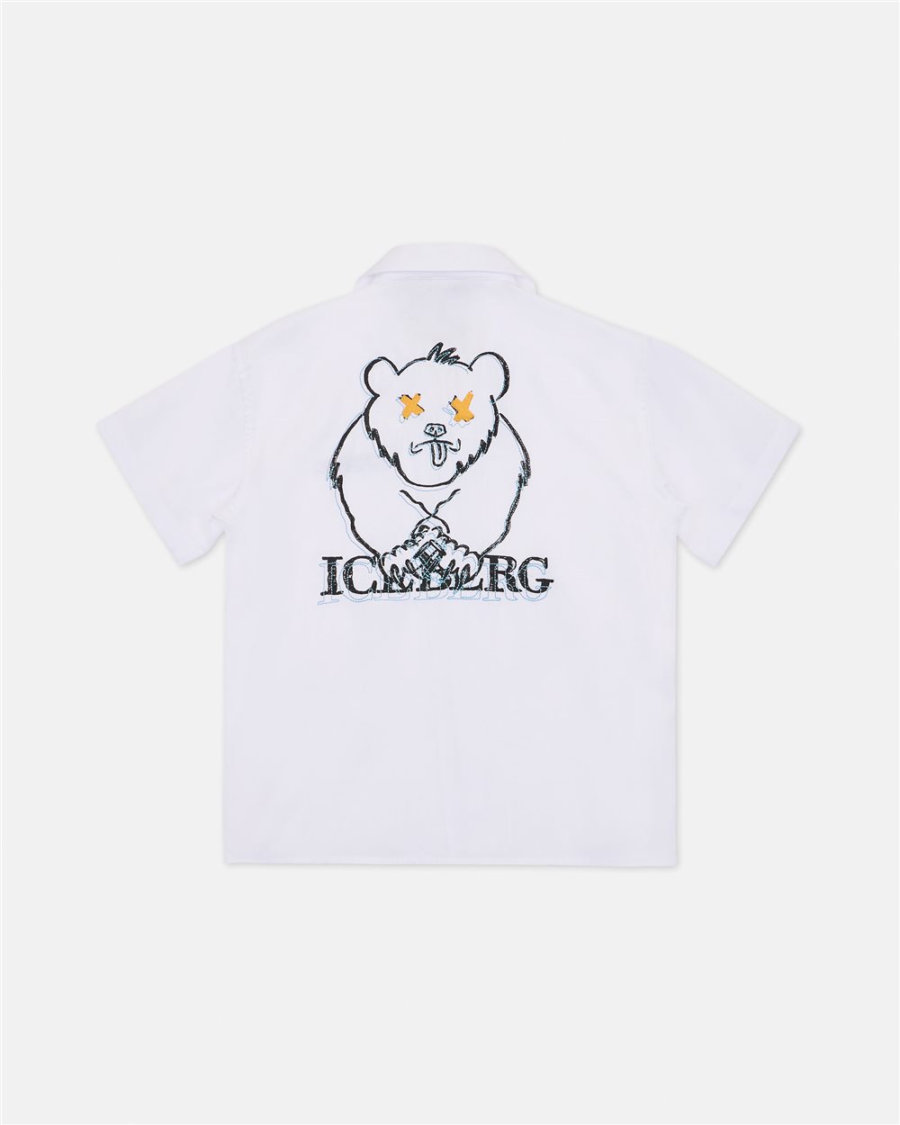 White cotton short-sleeved shirt with contrasting Iceberg logo on the heart - Iceberg - Official Website