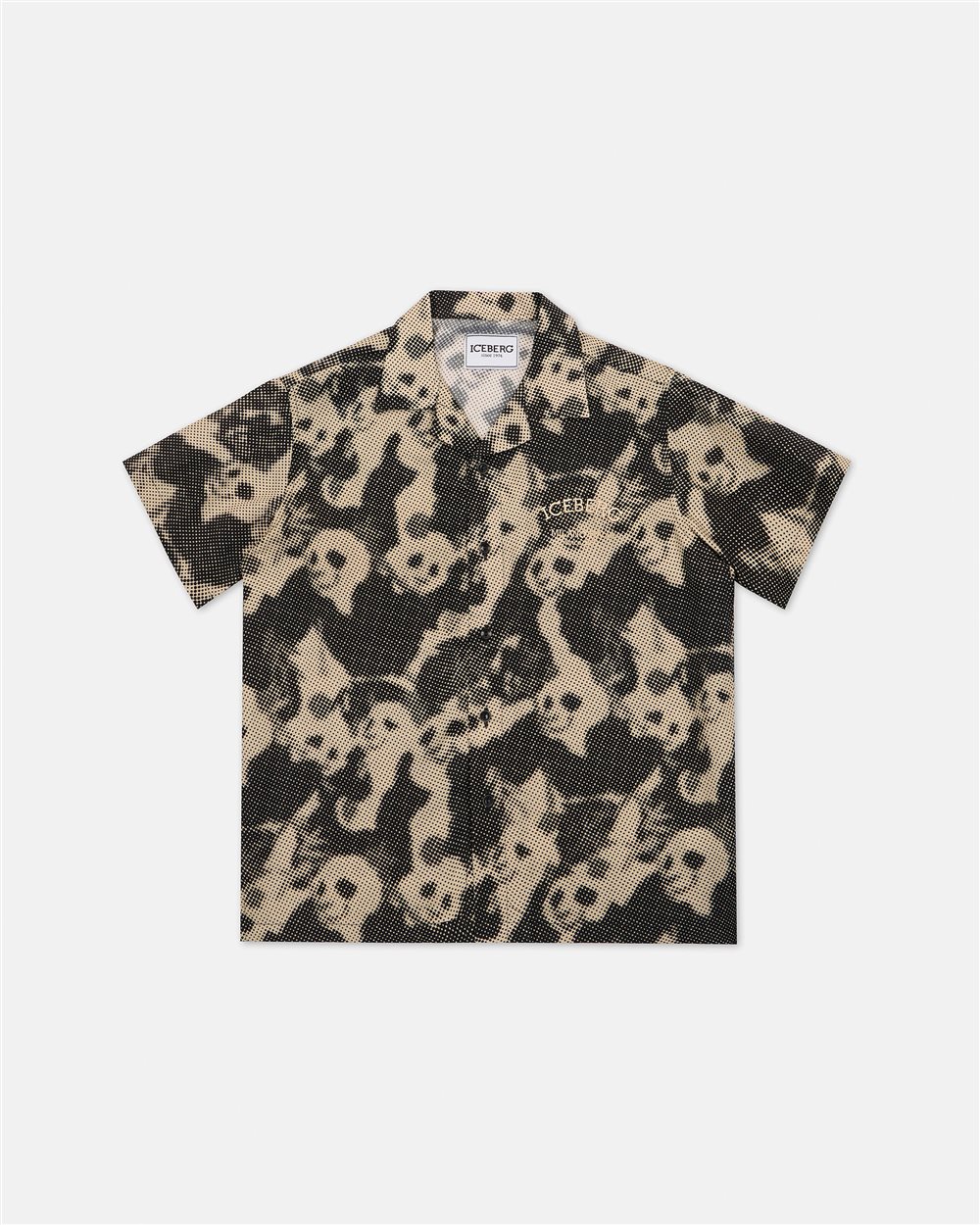 Camicia a fantasia in cotone a maniche corte - Iceberg - Official Website