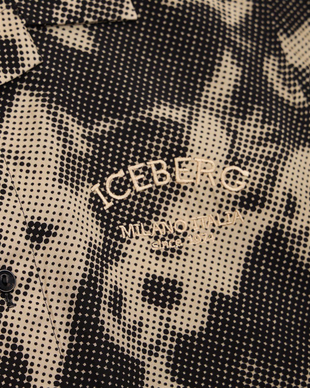 Camicia a fantasia in cotone a maniche corte - Iceberg - Official Website