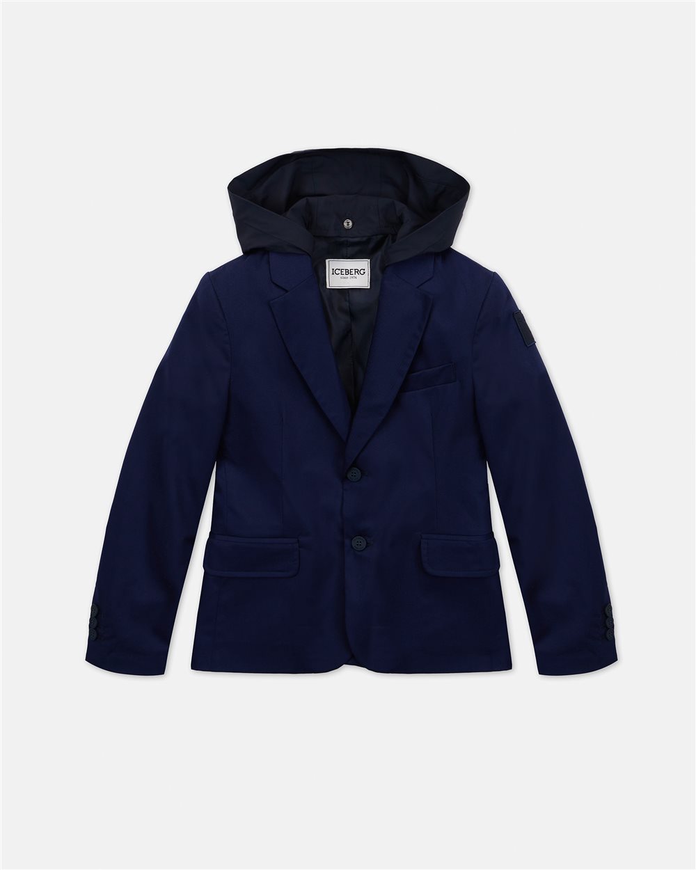 Giacca Blazer con Cappuccio in Tessuto Blu - Iceberg - Official Website