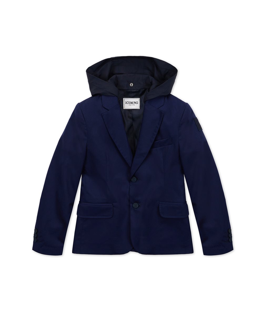 Giacca Blazer con Cappuccio in Tessuto Blu - Iceberg - Official Website