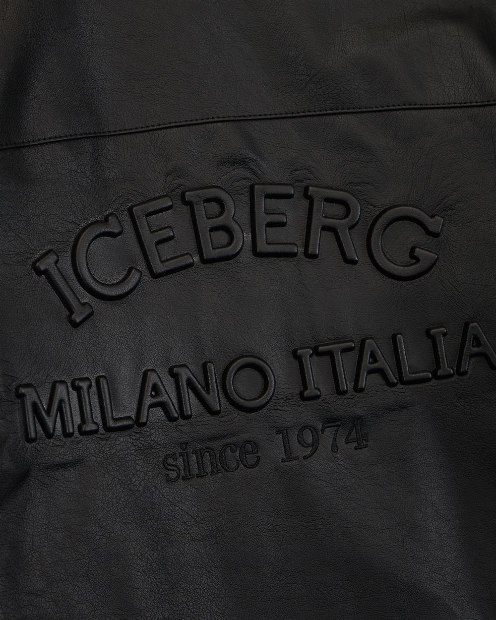 Giubbotto Biker Nero Girocollo con Zip in Metallo - Iceberg - Official Website
