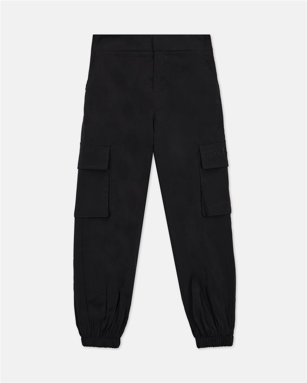 Pantalone in tessuto nero modello jogger - Iceberg - Official Website