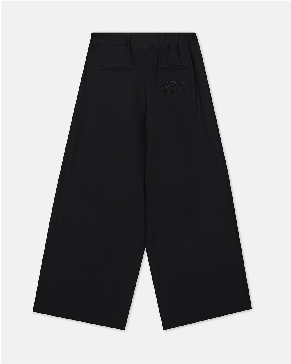 Pantalone in tessuto nero modello palazzo - Iceberg - Official Website