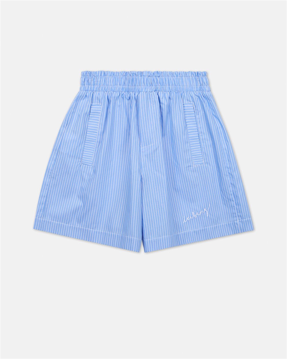 Light blue wide leg bermuda shorts with elastic waist - Iceberg - Official Website