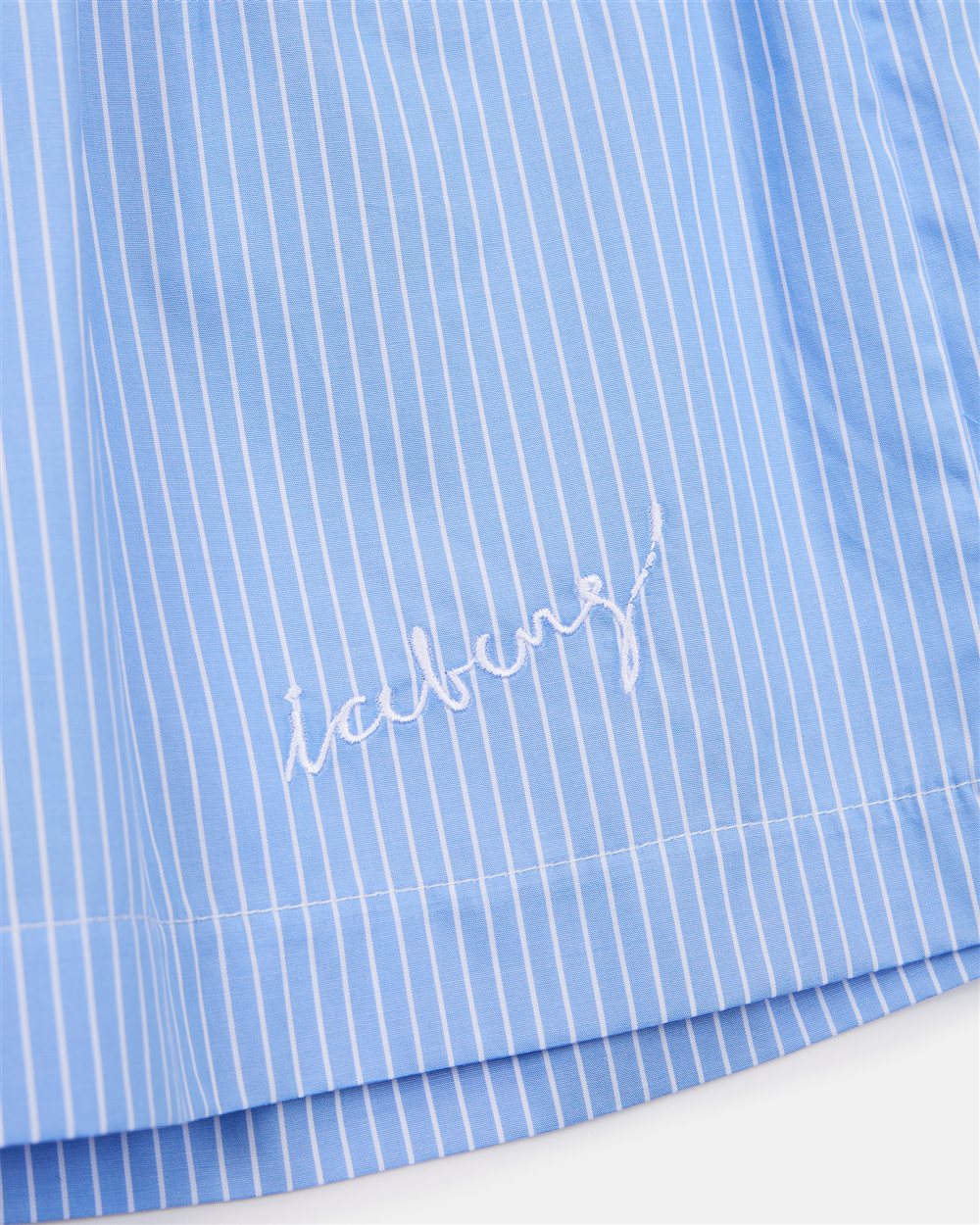Light blue wide leg bermuda shorts with elastic waist - Iceberg - Official Website