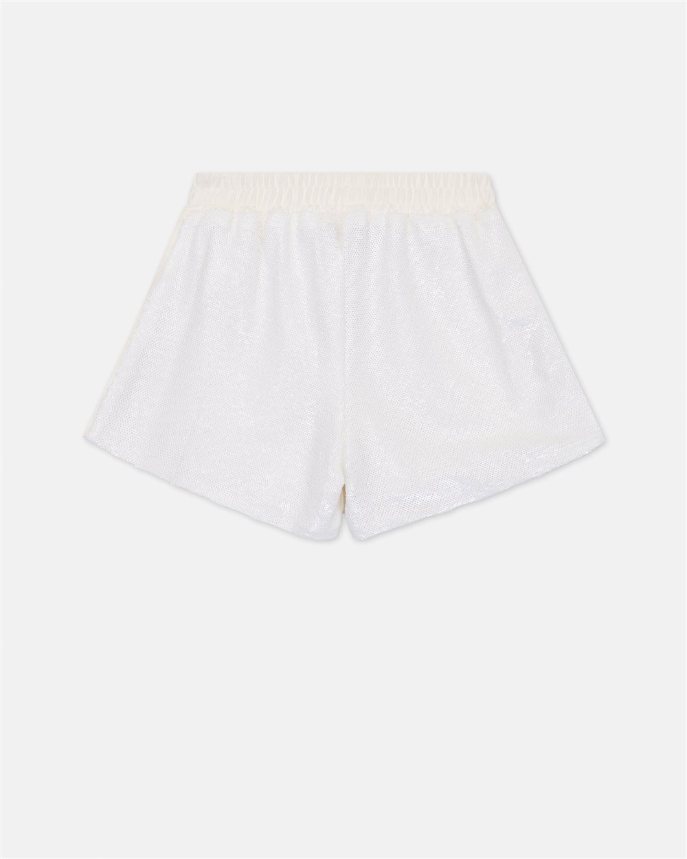 Shorts in optical white fabric with elastic waistband and contrasting Iceberg logos printed - Iceberg - Official Website