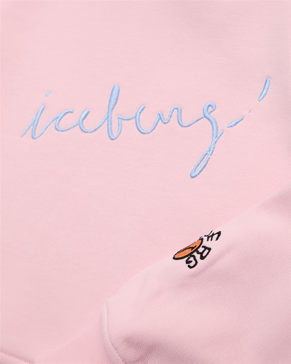 Blush cropped hoodie with Iceberg logo - Iceberg - Official Website
