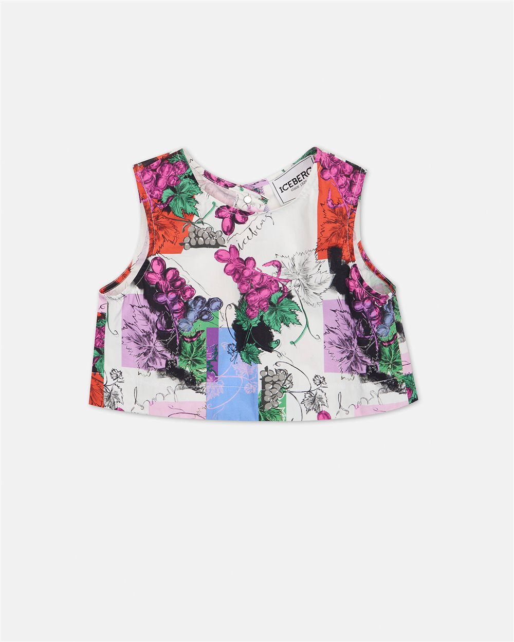 Top in cotone multicolor a fantasia modello cropped - Iceberg - Official Website