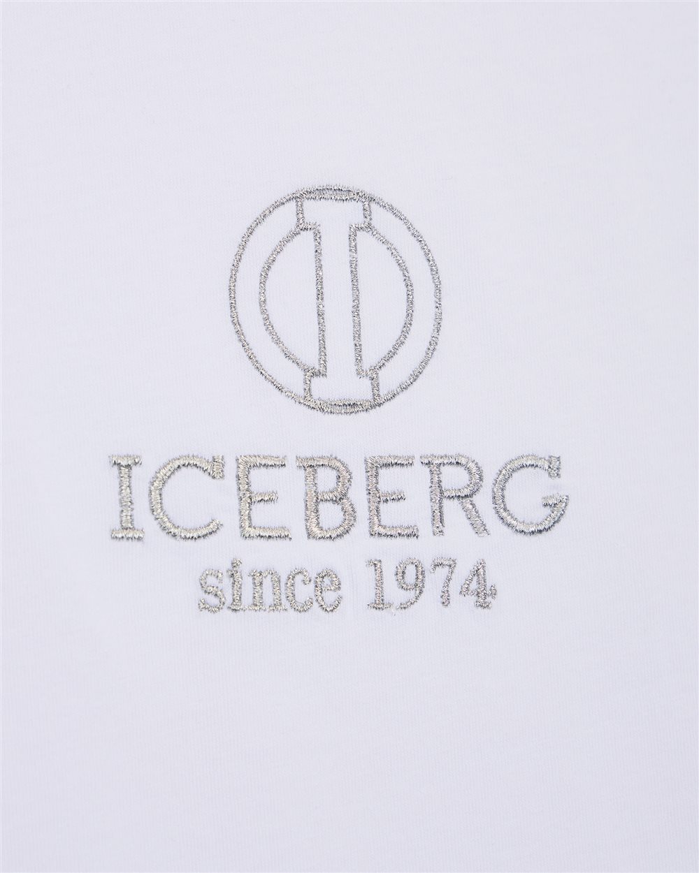 White cropped T-shirt with contrasting black Iceberg logo - Iceberg - Official Website