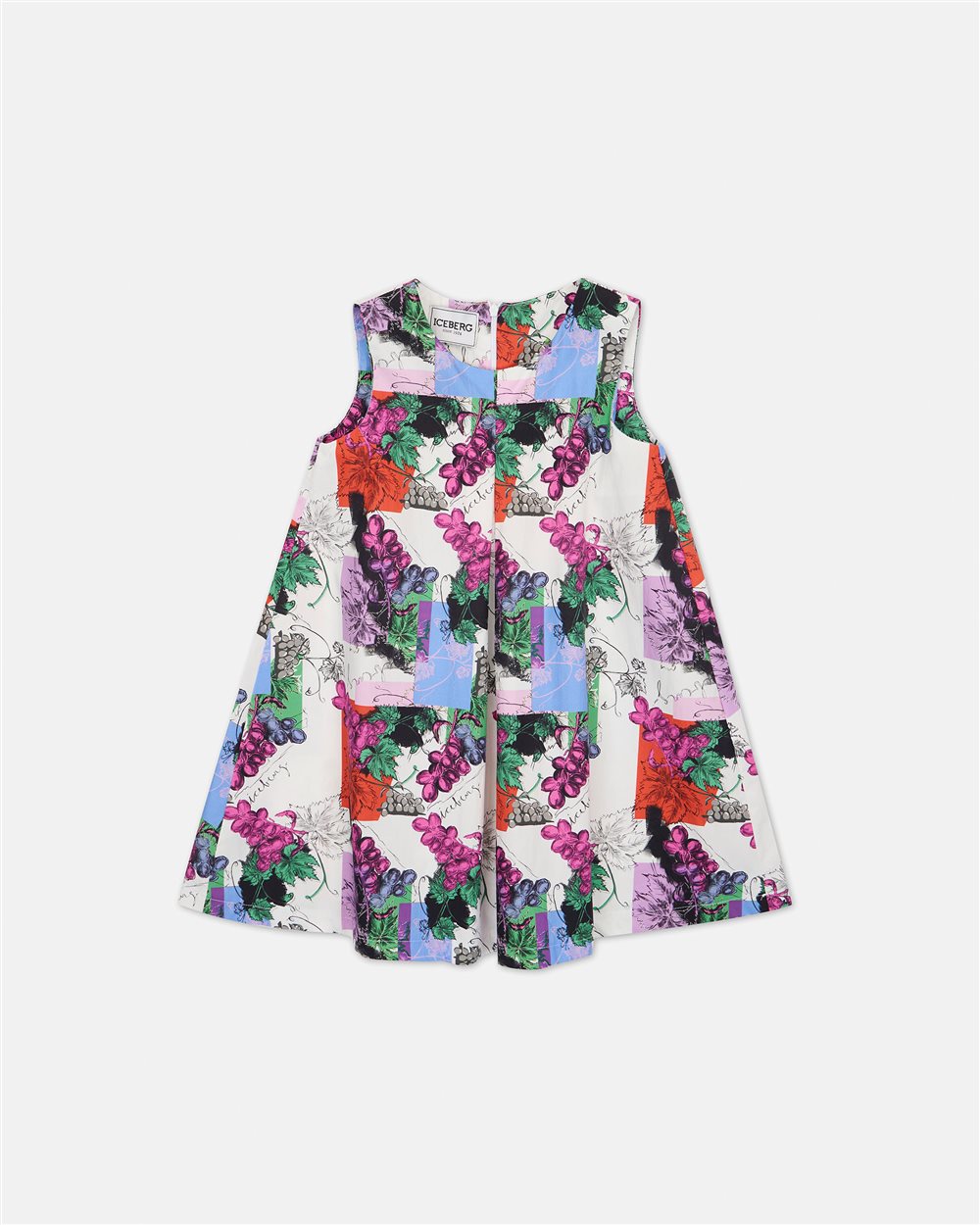 Sleeveless Empire Dress with Allover Multicolor Print - Iceberg - Official Website