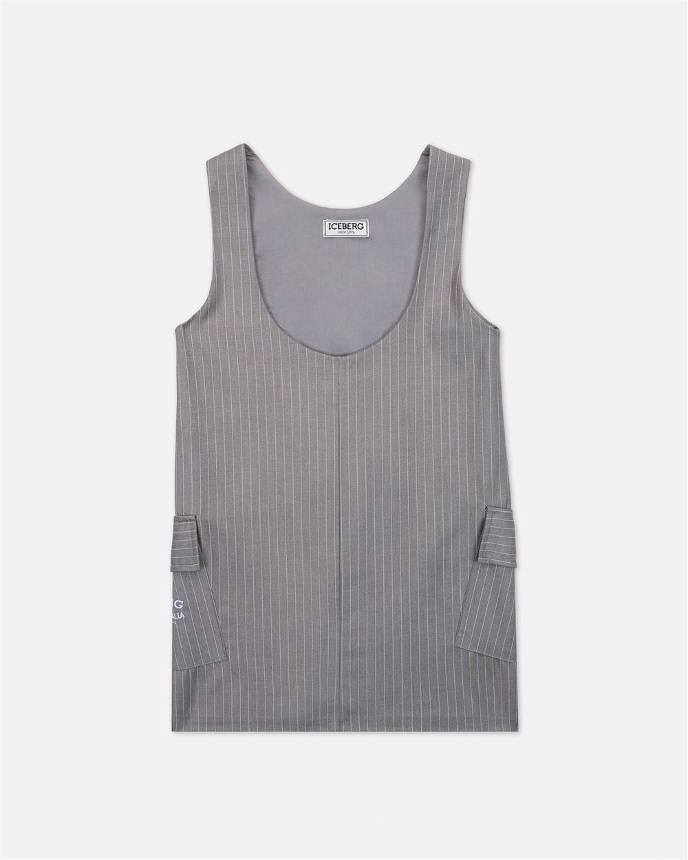 Light grey tank dress with side pockets - Iceberg - Official Website