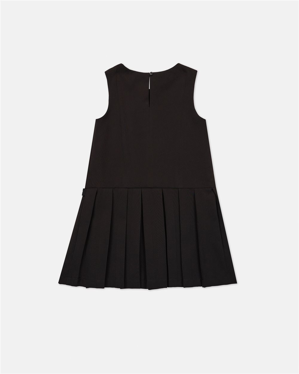 Sleeveless black shirt dress with pleated skirt and metal buckles on the sides - Iceberg - Official Website