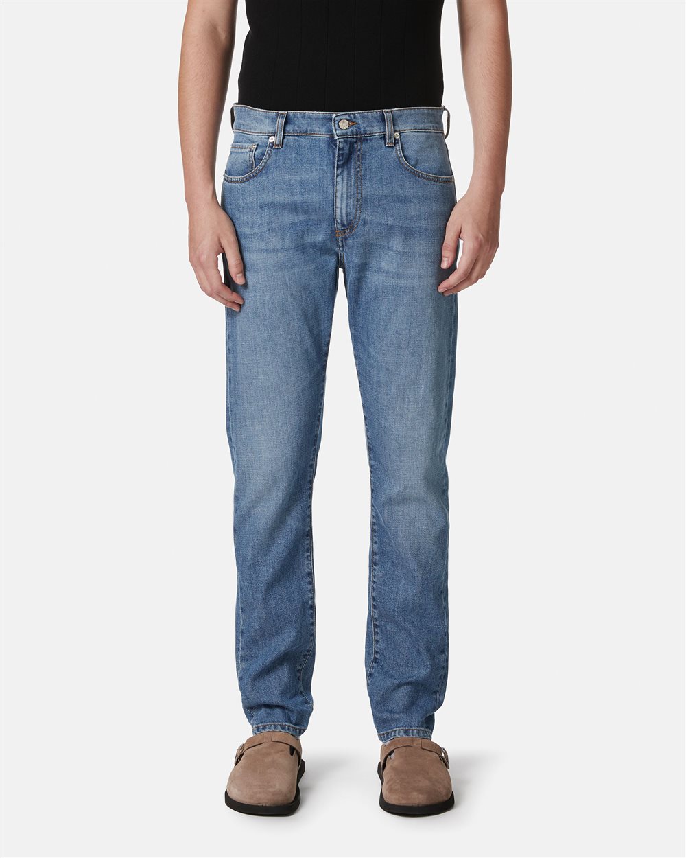 Indigo 5-Pocket Slim Fit Trousers - Iceberg - Official Website