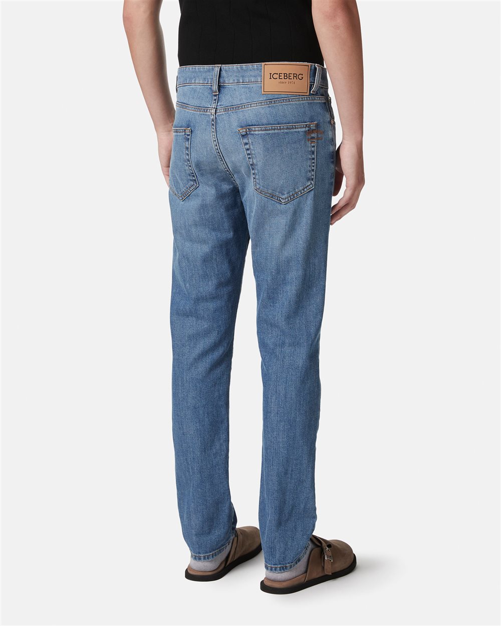 Indigo 5-Pocket Slim Fit Trousers - Iceberg - Official Website