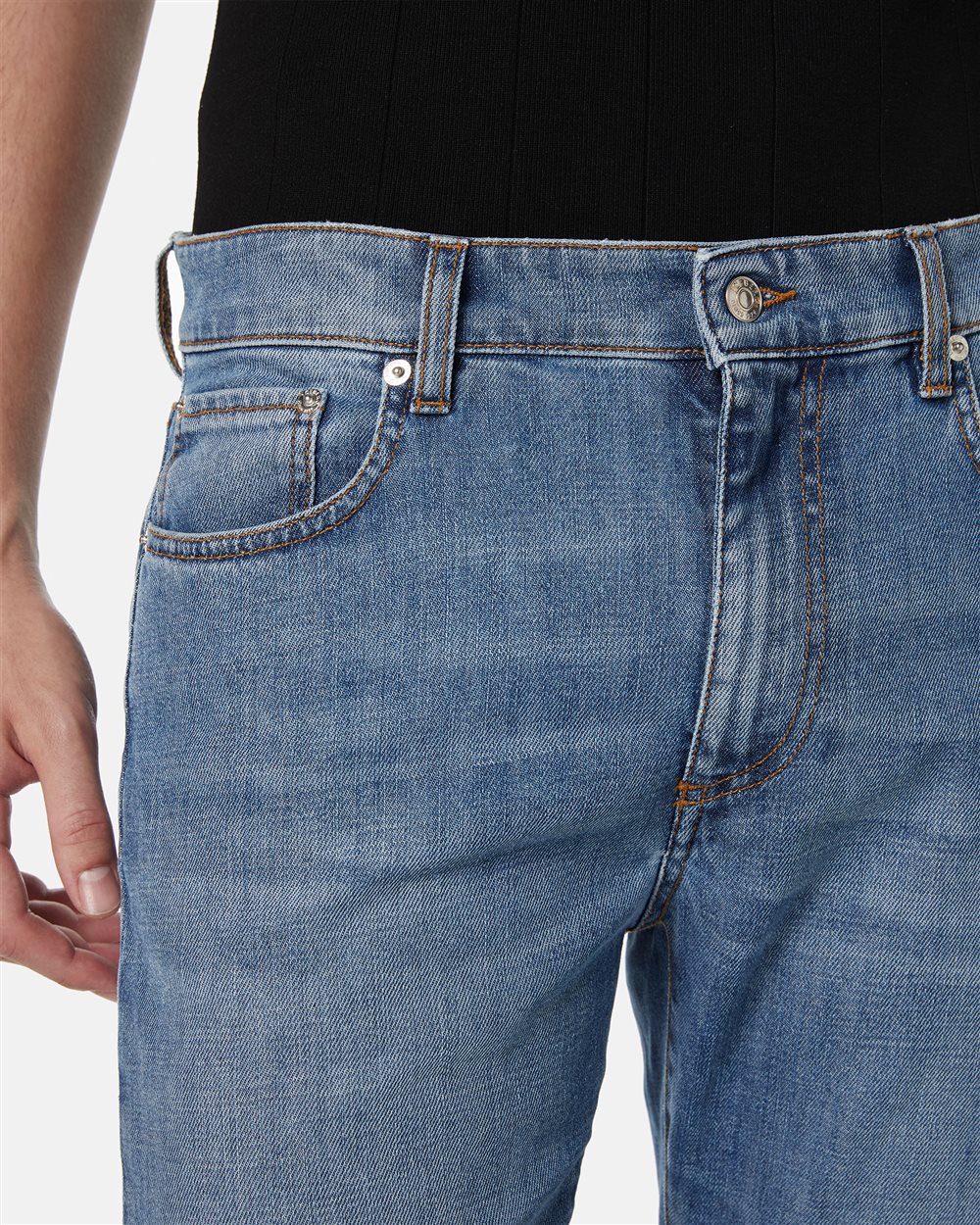 Indigo 5-Pocket Slim Fit Trousers - Iceberg - Official Website