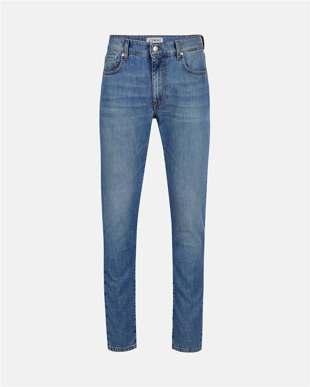 Indigo 5-Pocket Slim Fit Trousers - Iceberg - Official Website