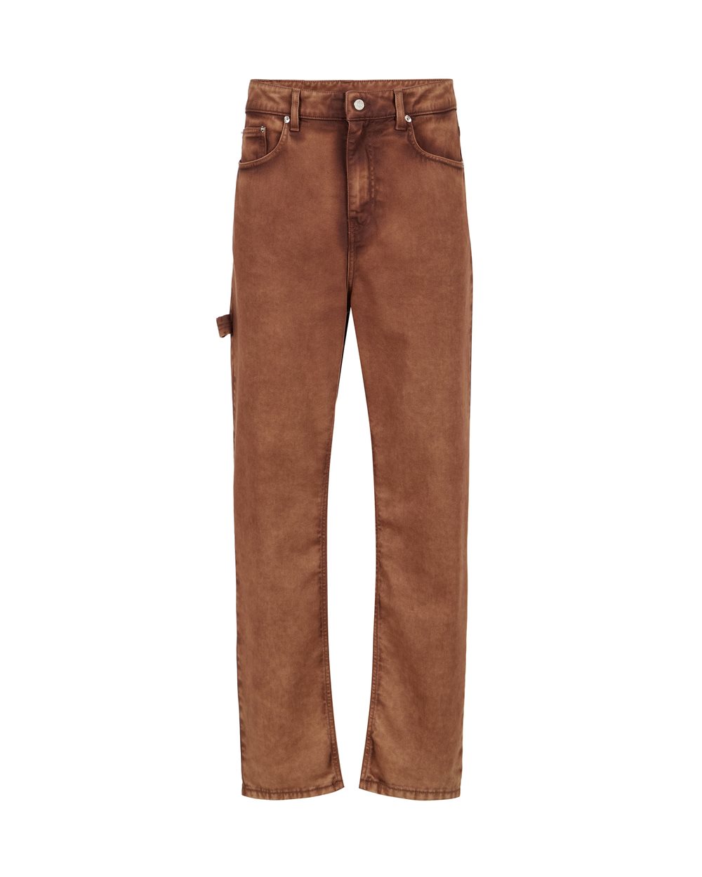 Terracotta-colored trousers 5-pocket model with straight leg fit - Iceberg - Official Website