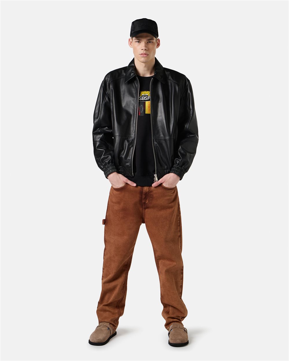 Terracotta-colored trousers 5-pocket model with straight leg fit - Iceberg - Official Website