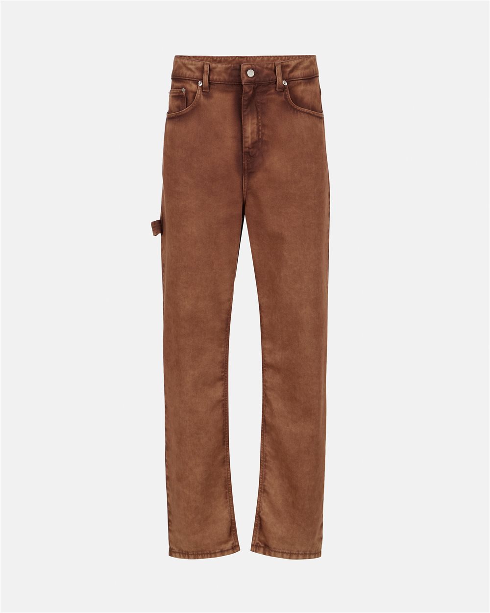 Terracotta-colored trousers 5-pocket model with straight leg fit - Iceberg - Official Website