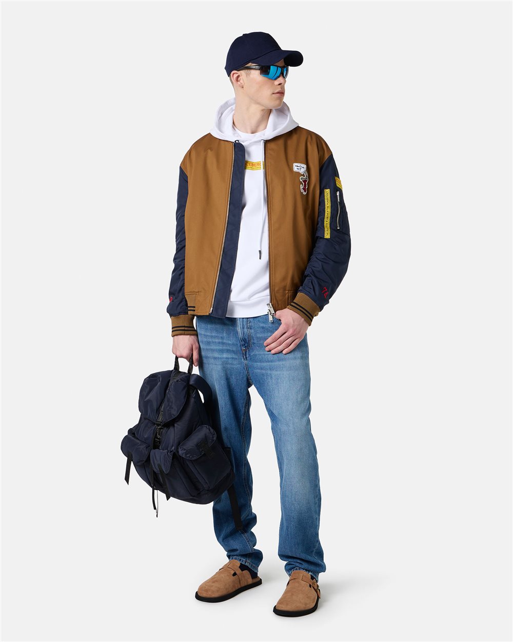 Indigo 5-pocket straight leg fit denim trousers - Iceberg - Official Website