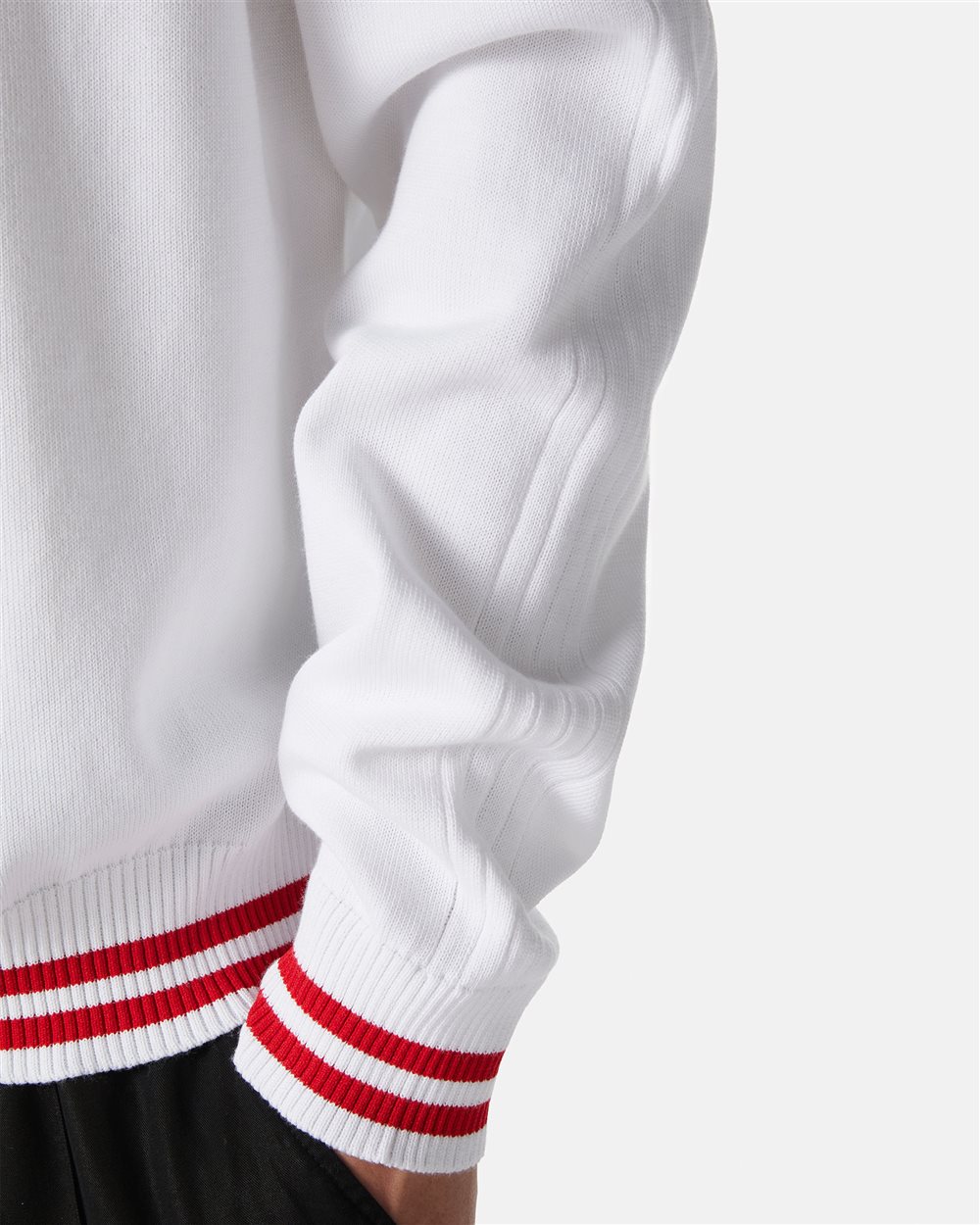 White crewneck cotton sweater with jacquard graphics - Iceberg - Official Website