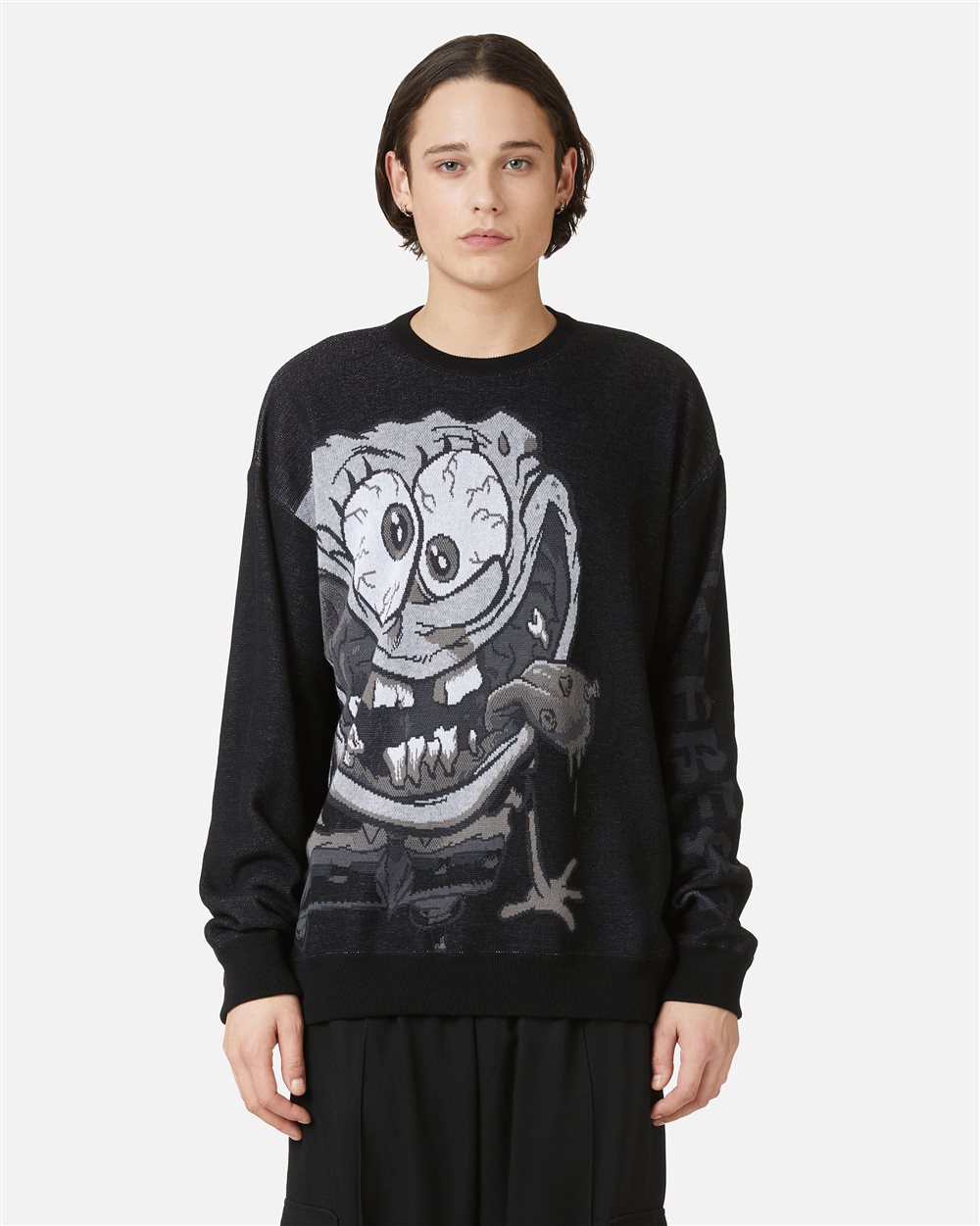 Cotton jacquard crewneck sweater with Bear motif - Iceberg - Official Website